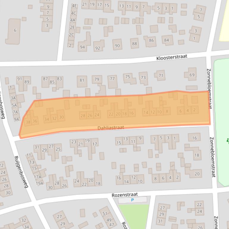 Kaart van postcodegebied 6961TZ.