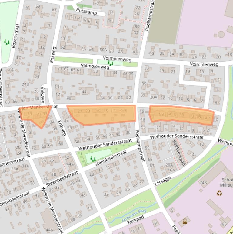 Kaart van postcodegebied 6961VC.