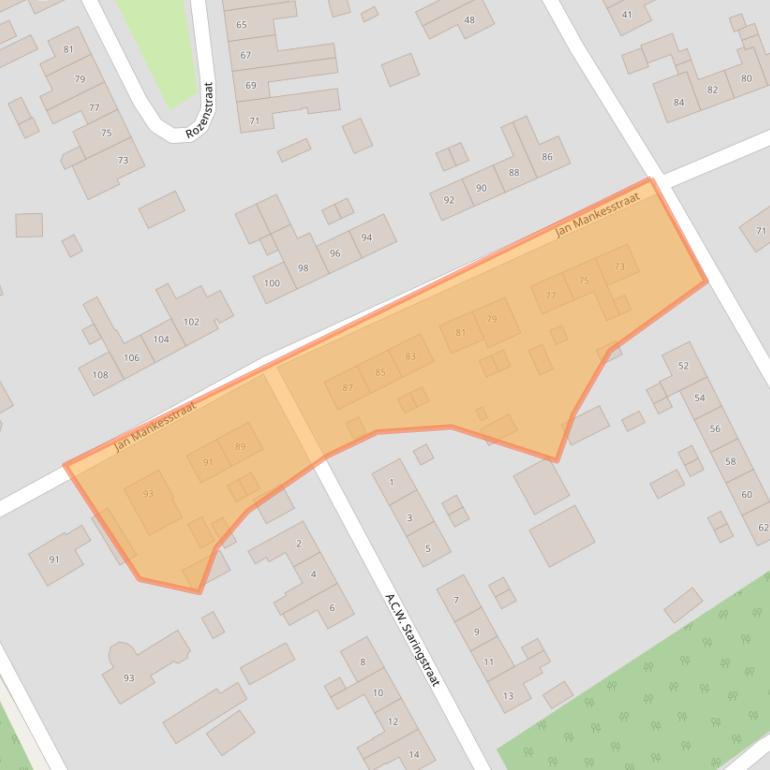 Kaart van postcodegebied 6961VE.