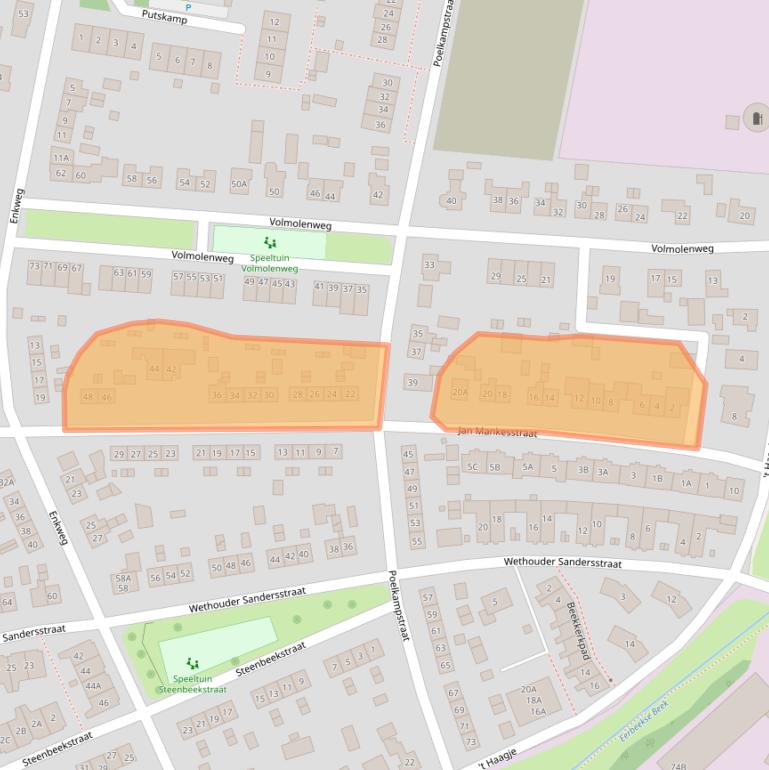 Kaart van postcodegebied 6961VG.