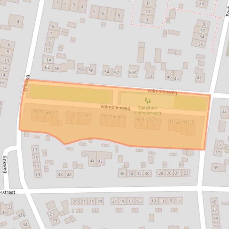 Kaart van postcodegebied 6961VM.