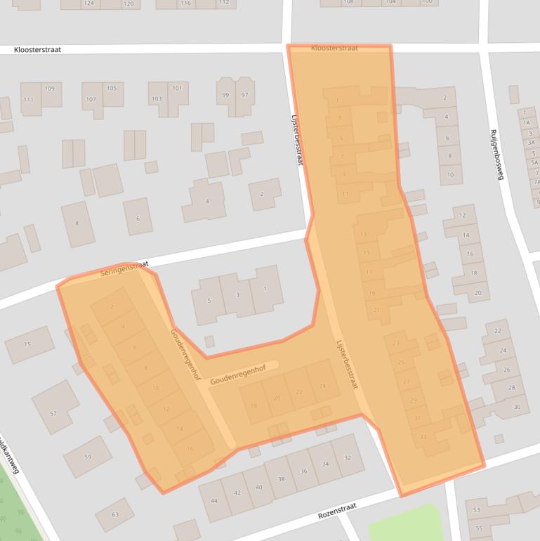 Kaart van postcodegebied 6961WD.