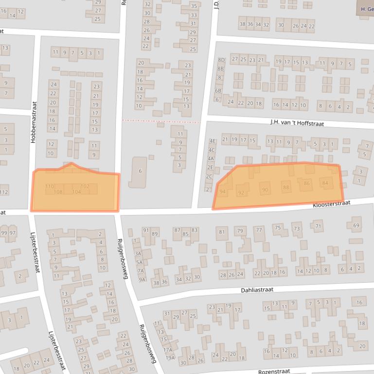 Kaart van postcodegebied 6961WX.