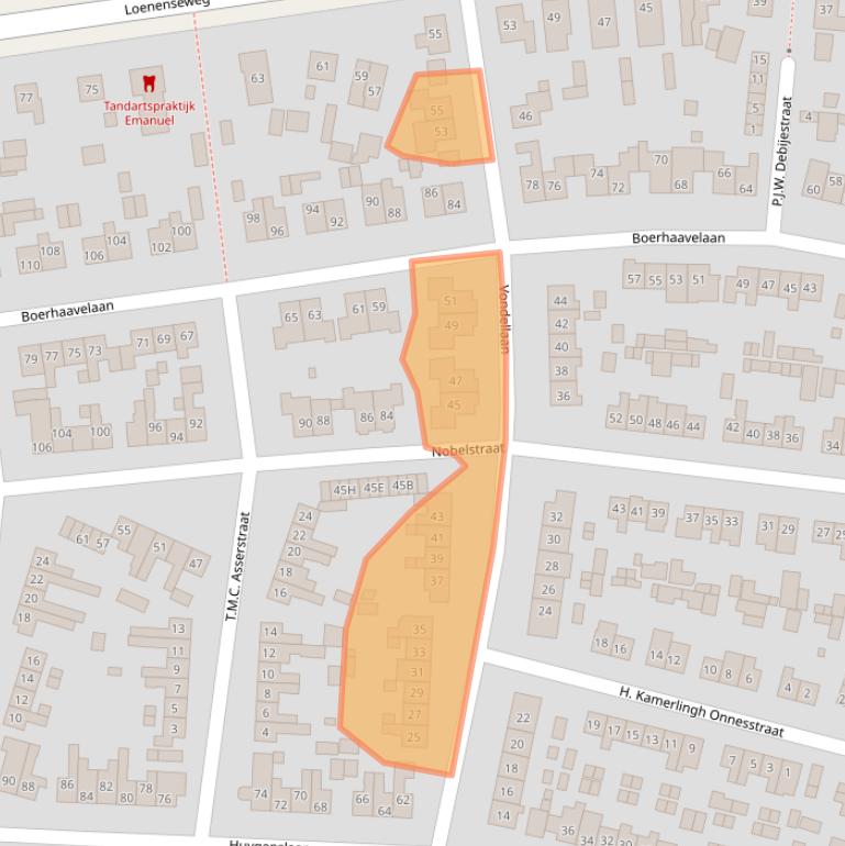 Kaart van postcodegebied 6961XD.