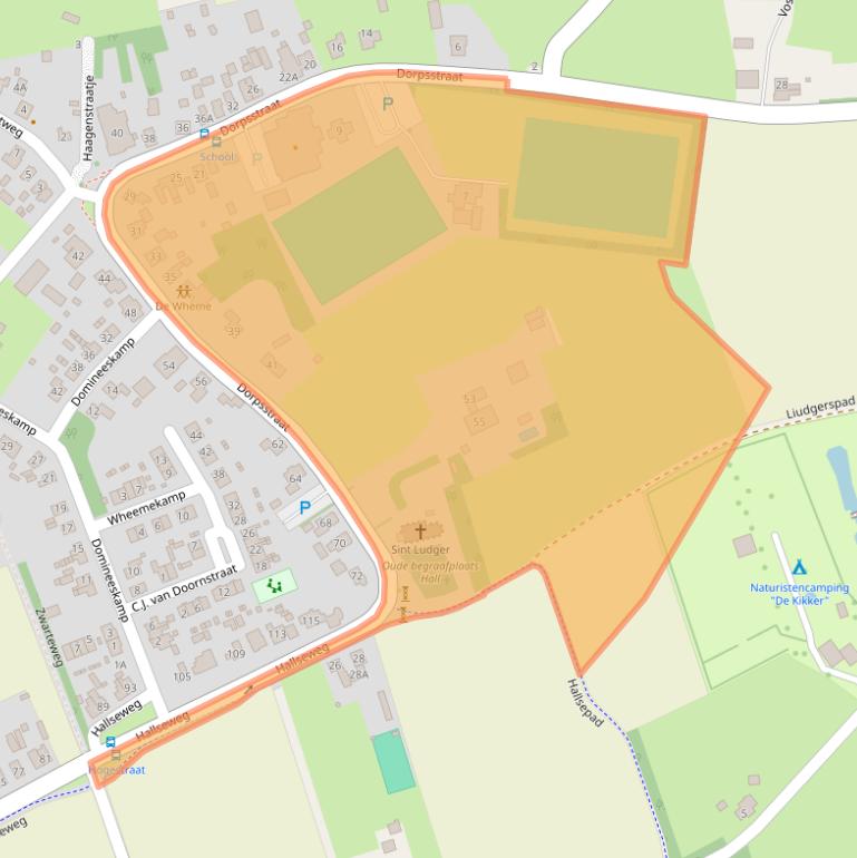 Kaart van postcodegebied 6964AA.