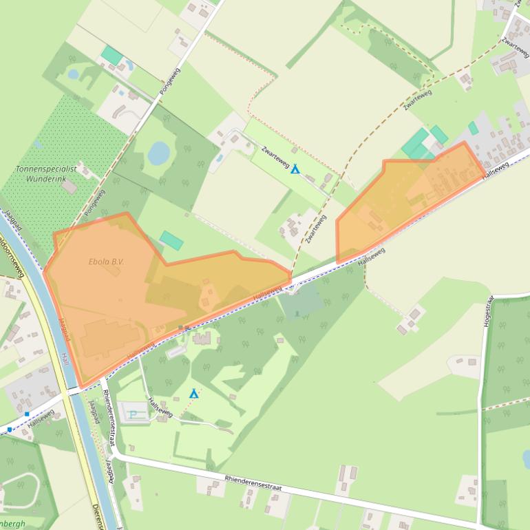 Kaart van postcodegebied 6964AJ.