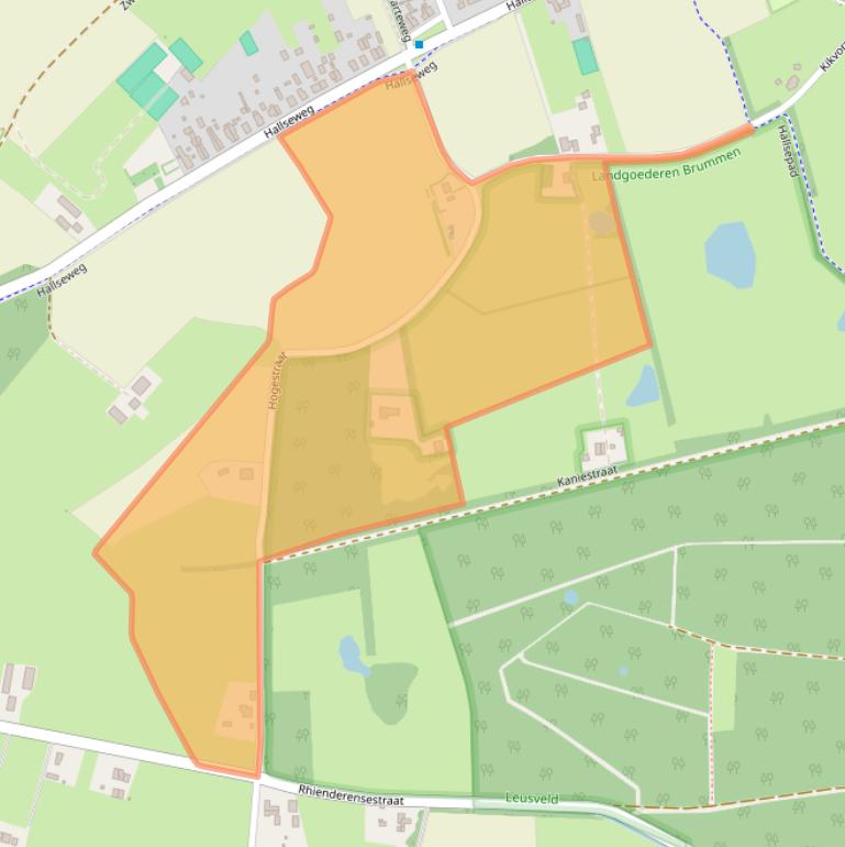 Kaart van postcodegebied 6964BD.