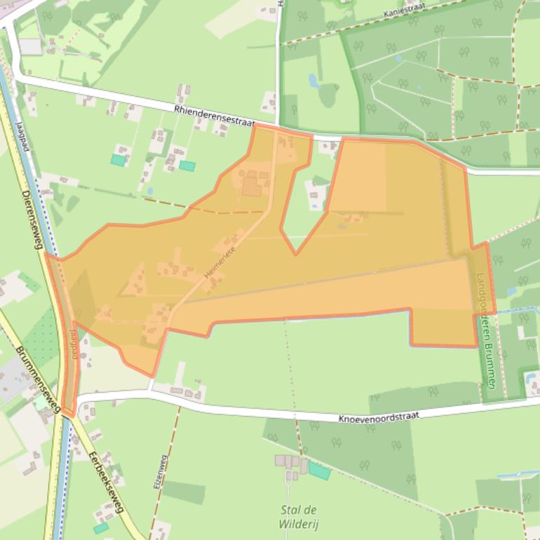 Kaart van postcodegebied 6964BJ.