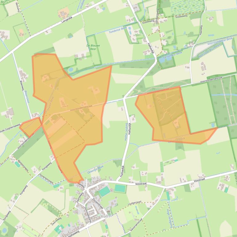 Kaart van postcodegebied 6964CC.