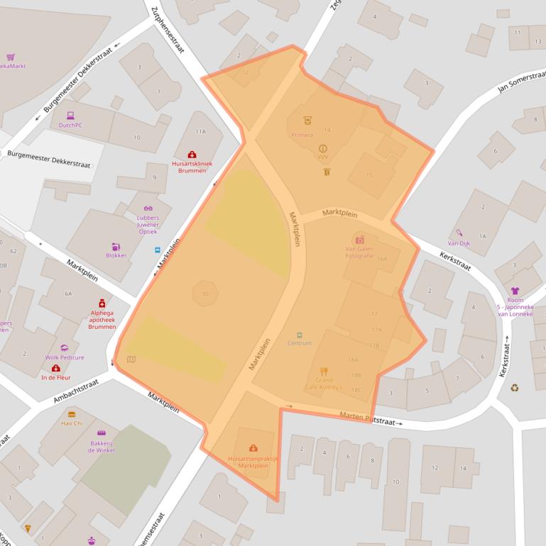 Kaart van postcodegebied 6971AB.