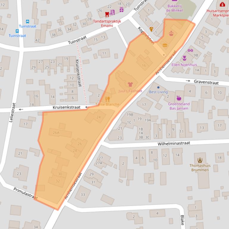 Kaart van postcodegebied 6971AR.