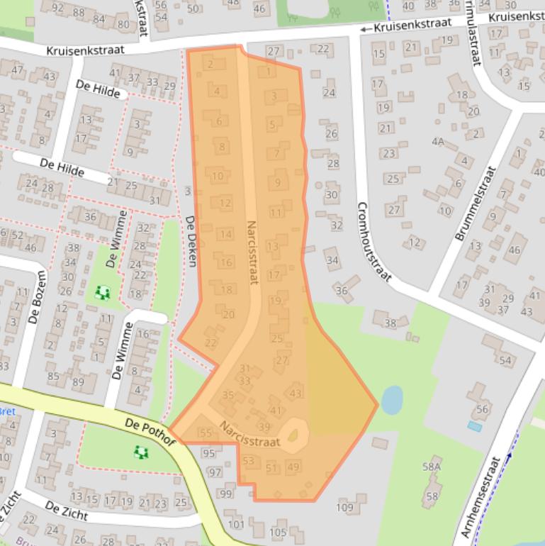 Kaart van postcodegebied 6971AW.