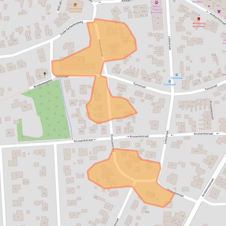 Kaart van postcodegebied 6971AZ.