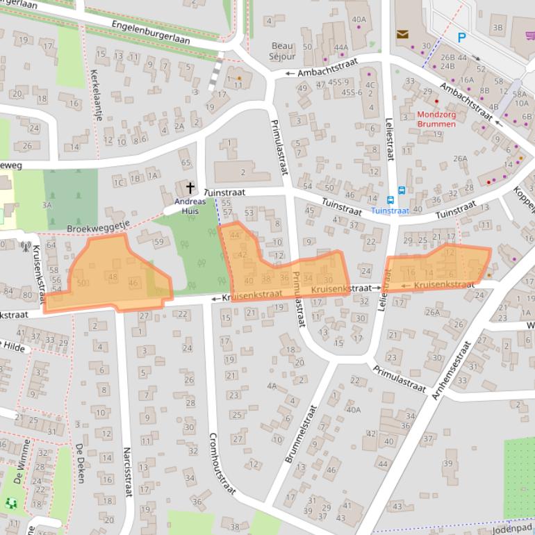 Kaart van postcodegebied 6971BC.