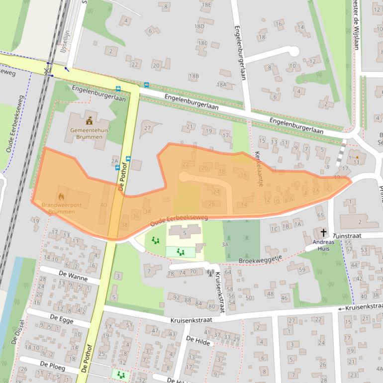 Kaart van postcodegebied 6971BM.