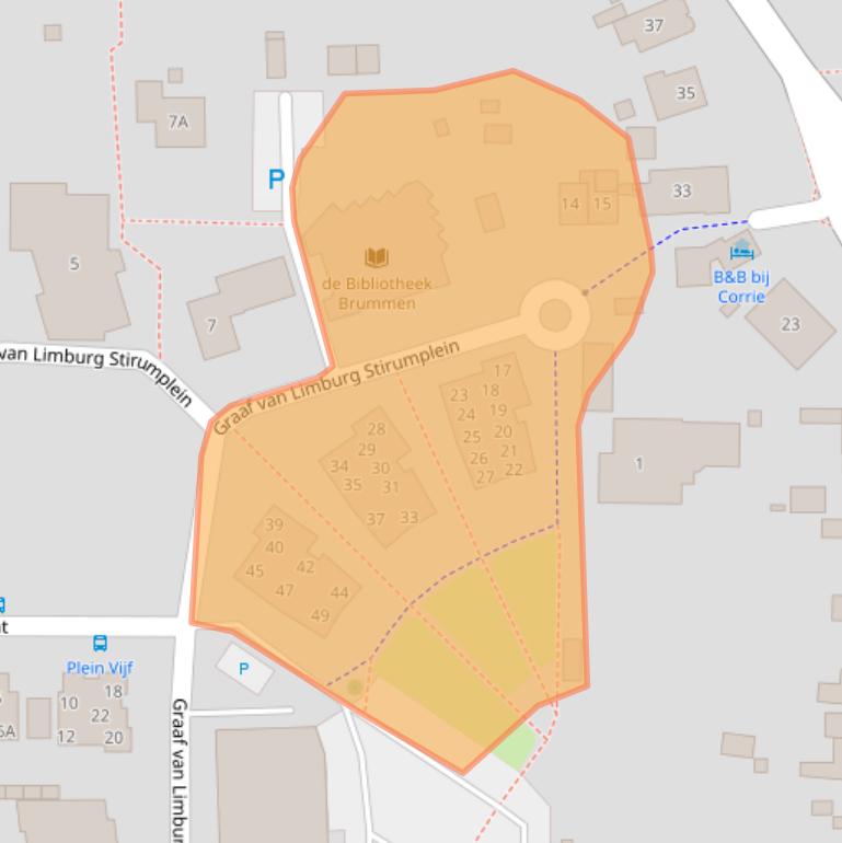 Kaart van postcodegebied 6971CG.