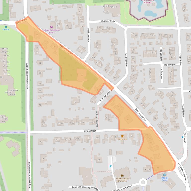 Kaart van postcodegebied 6971EG.