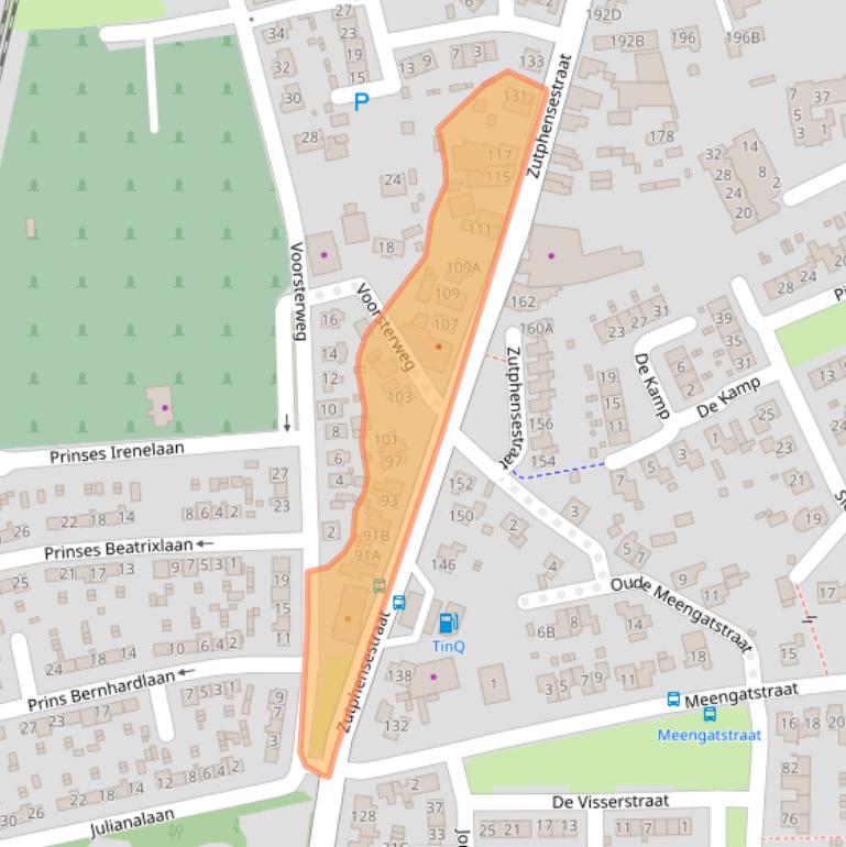 Kaart van postcodegebied 6971EJ.