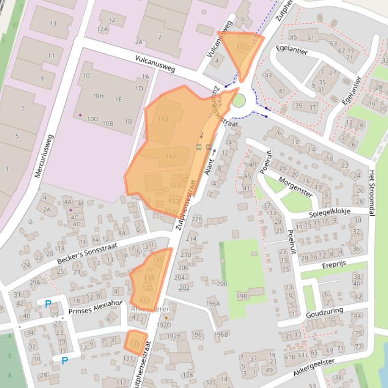 Kaart van postcodegebied 6971EK.