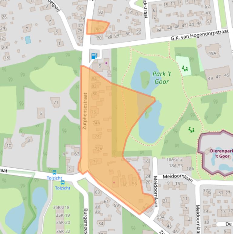 Kaart van postcodegebied 6971ER.