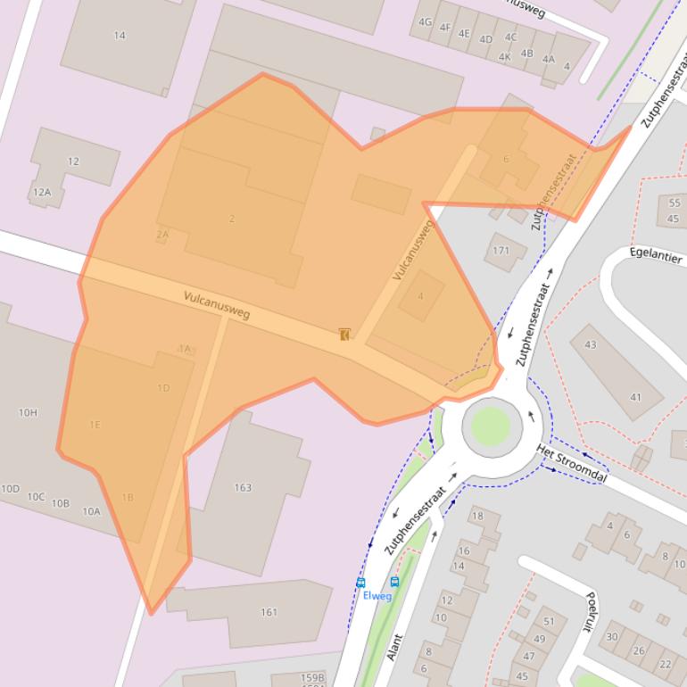 Kaart van postcodegebied 6971GW.