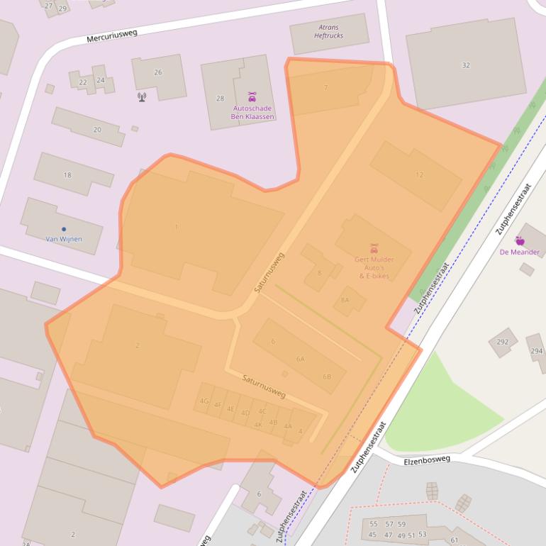 Kaart van postcodegebied 6971GX.