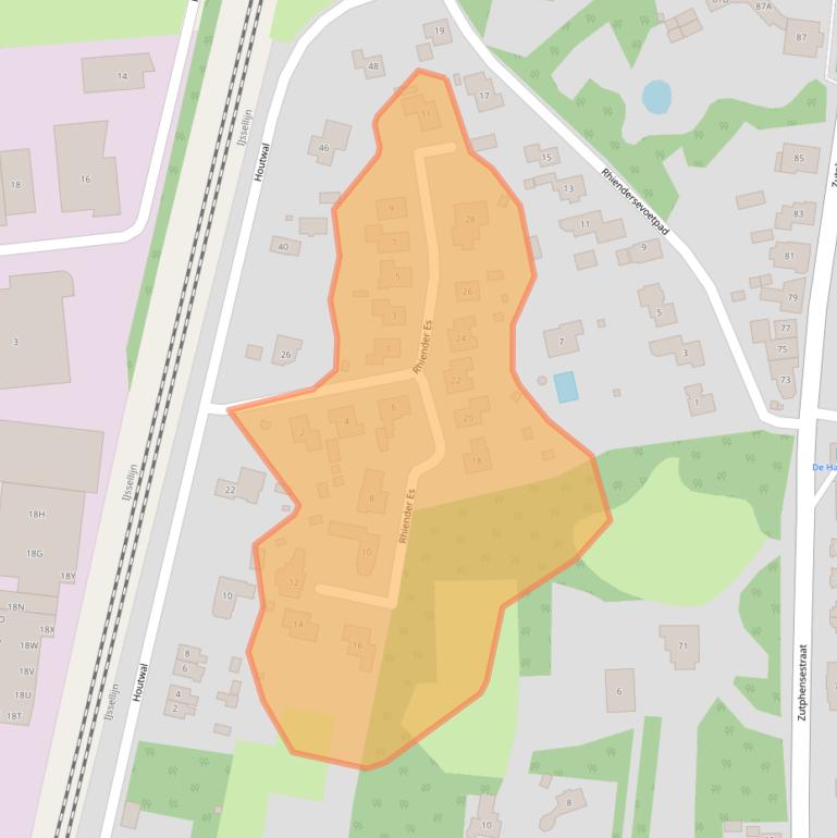 Kaart van postcodegebied 6971GZ.