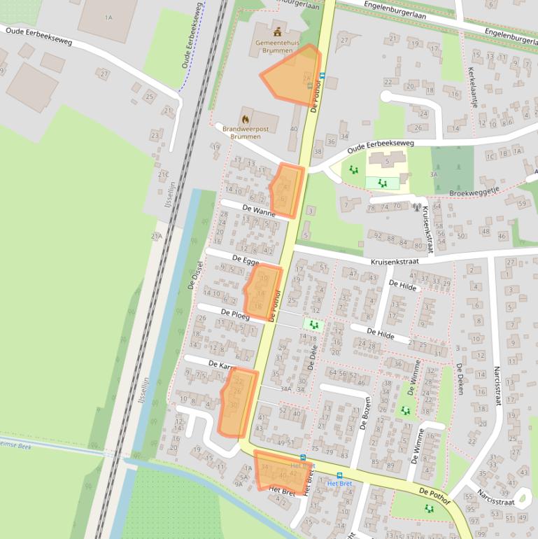 Kaart van postcodegebied 6971HG.