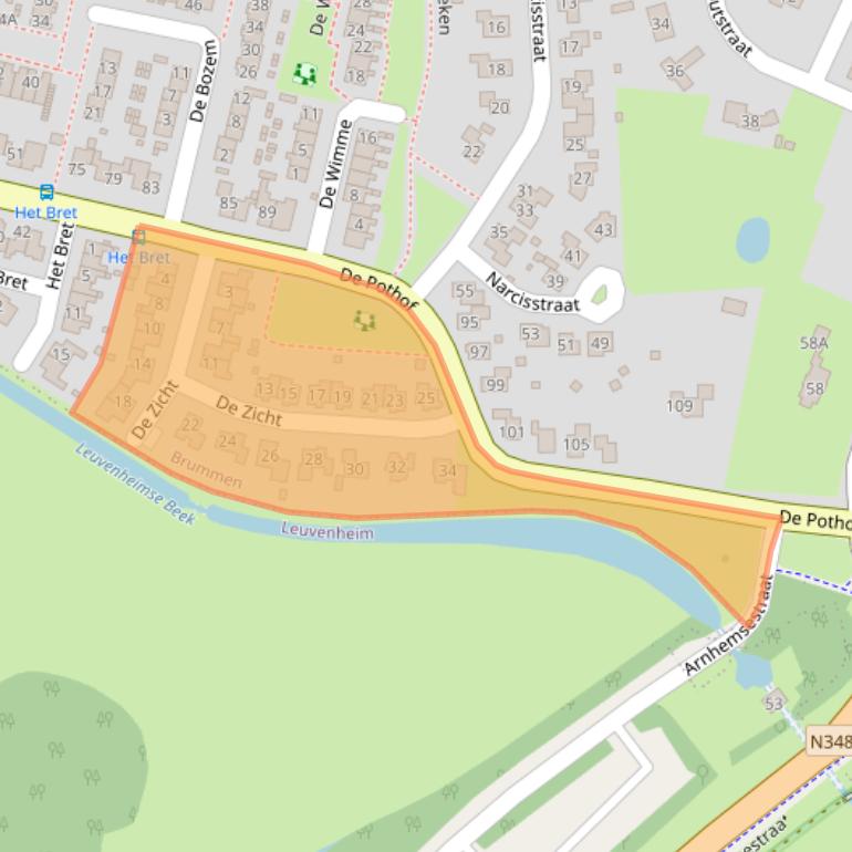 Kaart van postcodegebied 6971HR.