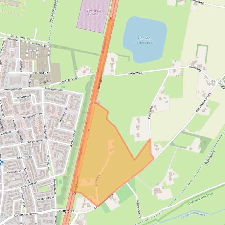 Kaart van postcodegebied 6971JB.