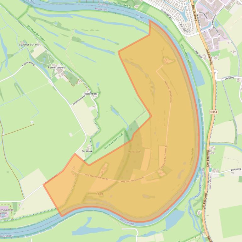 Kaart van postcodegebied 6971JG.