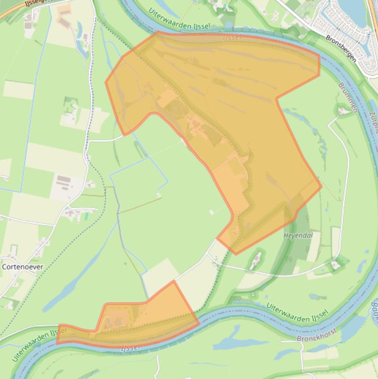 Kaart van postcodegebied 6971JH.
