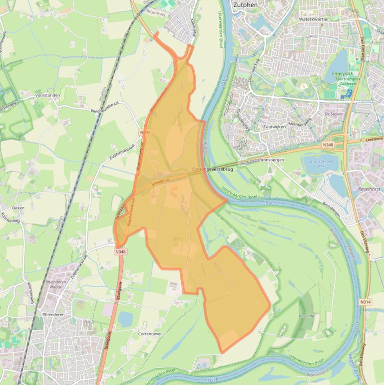 Kaart van postcodegebied 6971JL.