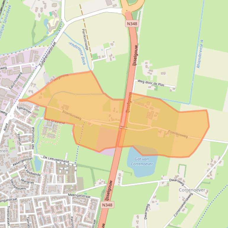 Kaart van postcodegebied 6971JM.