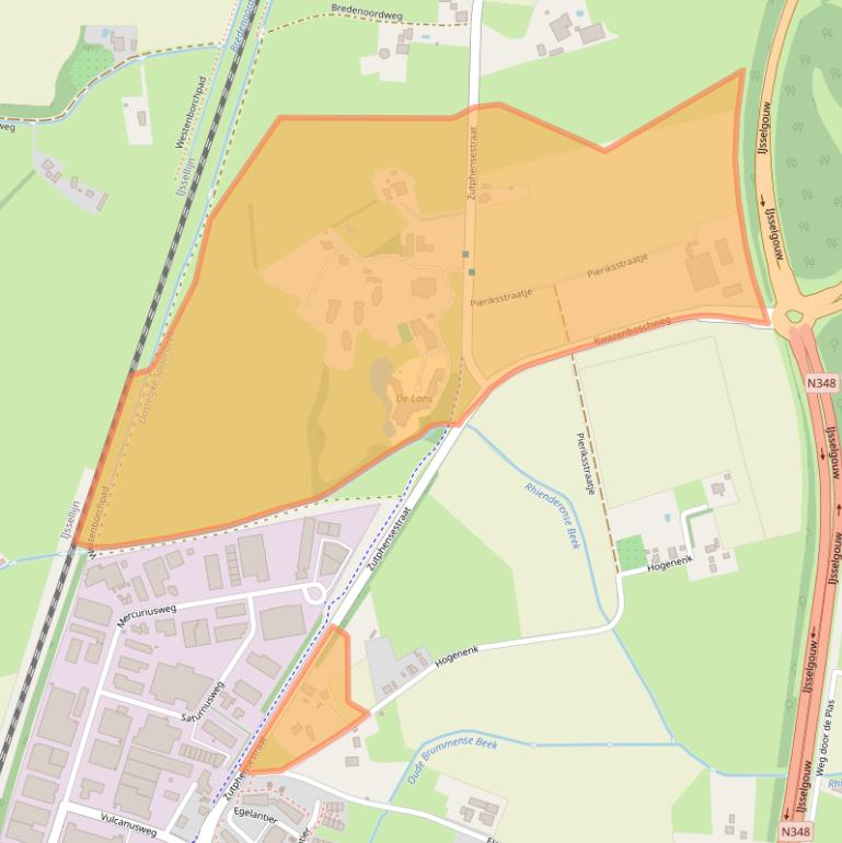 Kaart van postcodegebied 6971JR.