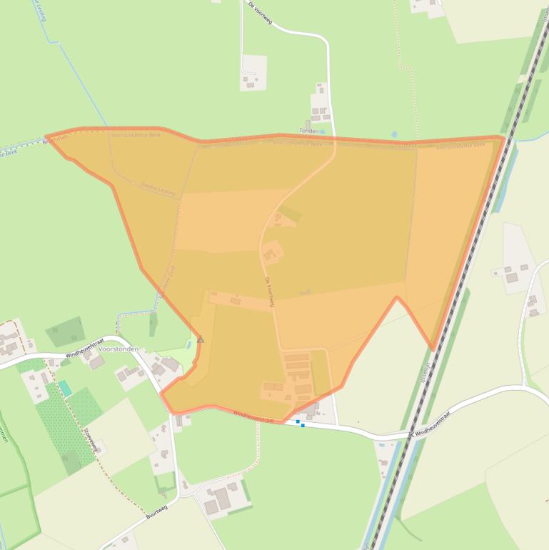 Kaart van postcodegebied 6971JX.