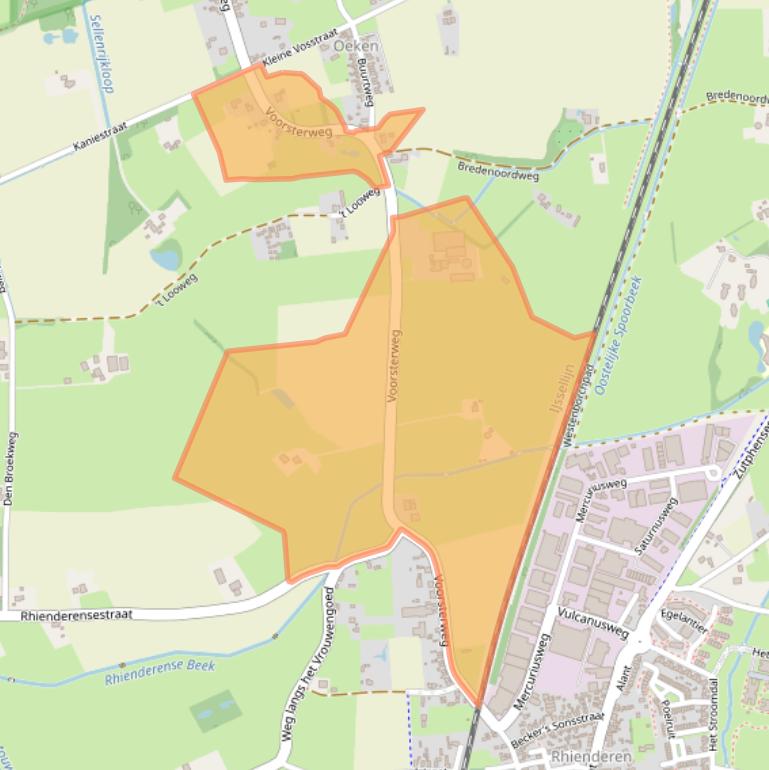 Kaart van postcodegebied 6971KB.