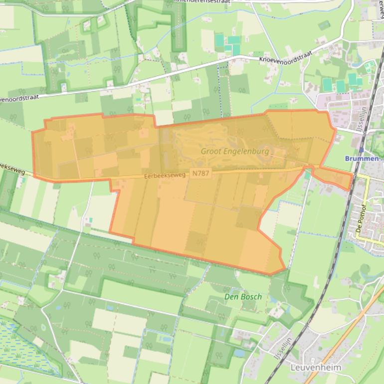 Kaart van postcodegebied 6971LB.