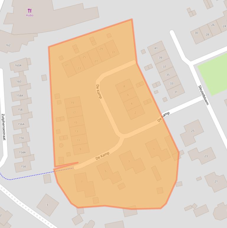 Kaart van postcodegebied 6971MC.