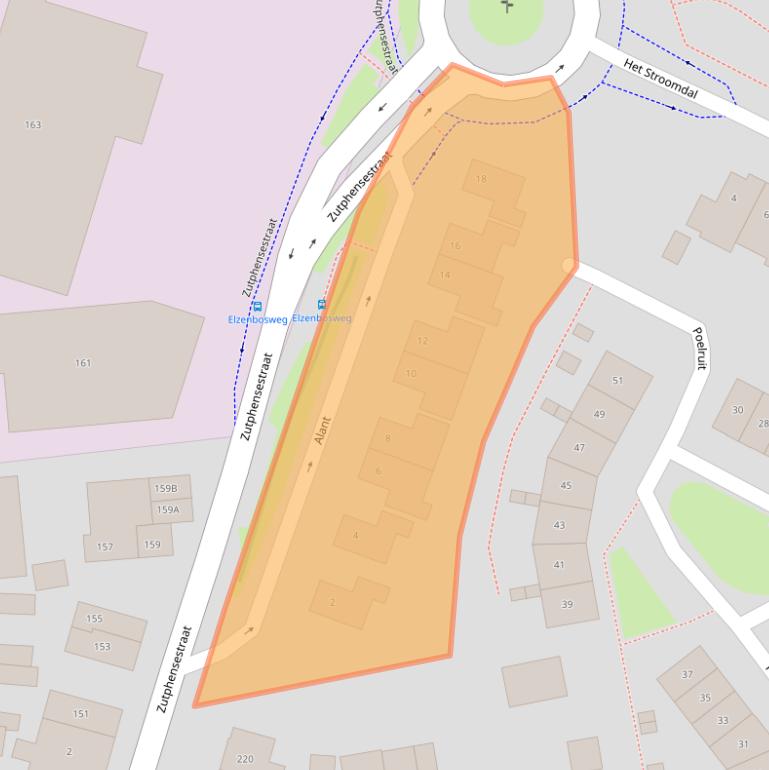 Kaart van postcodegebied 6971MP.