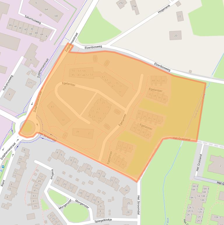 Kaart van postcodegebied 6971NA.