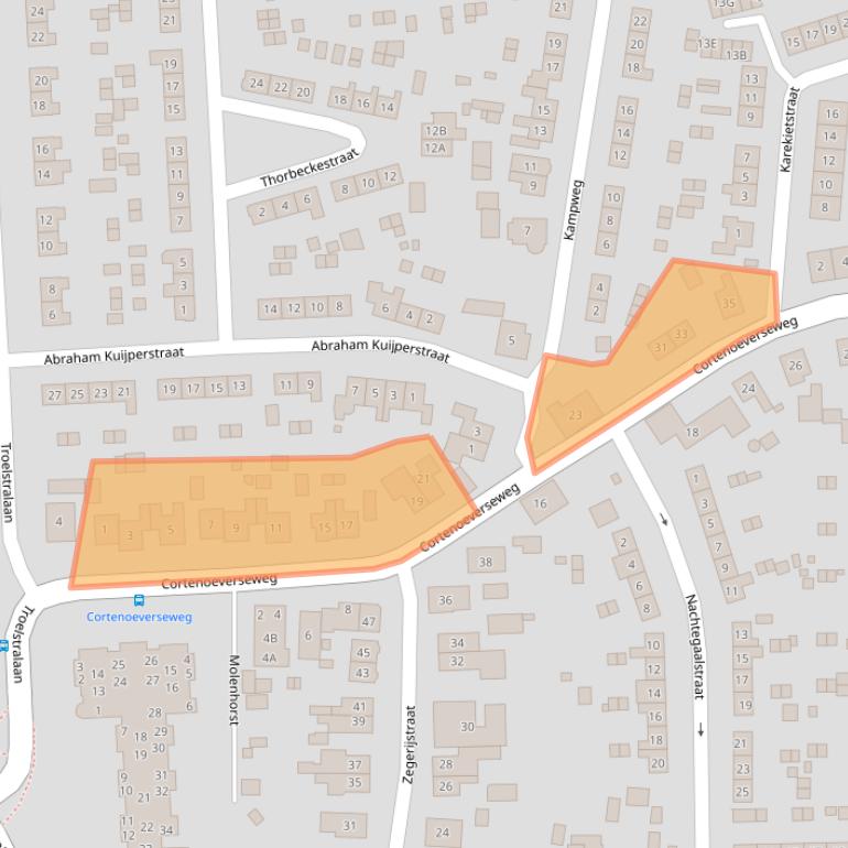 Kaart van postcodegebied 6971XV.