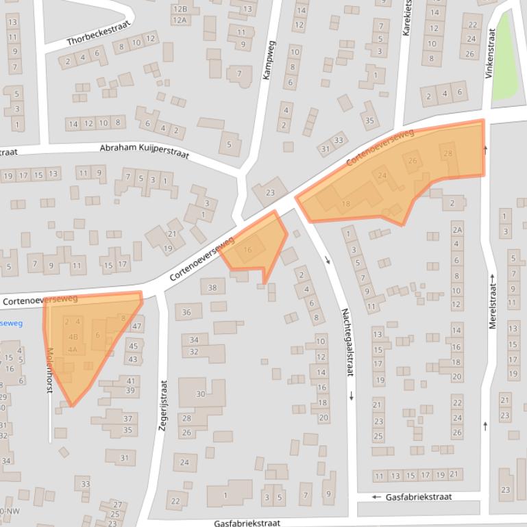 Kaart van postcodegebied 6971XX.