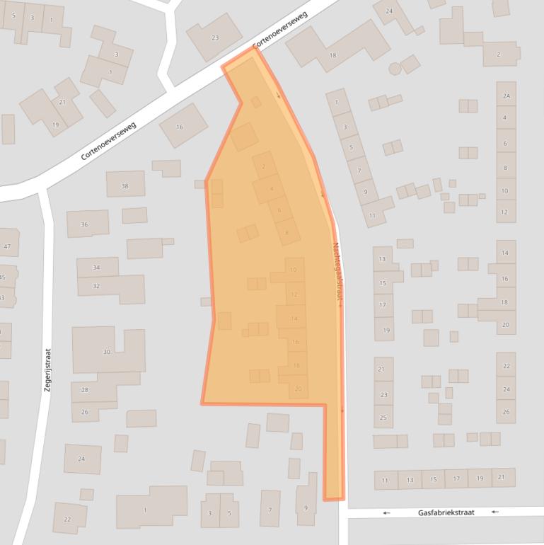 Kaart van postcodegebied 6971ZJ.