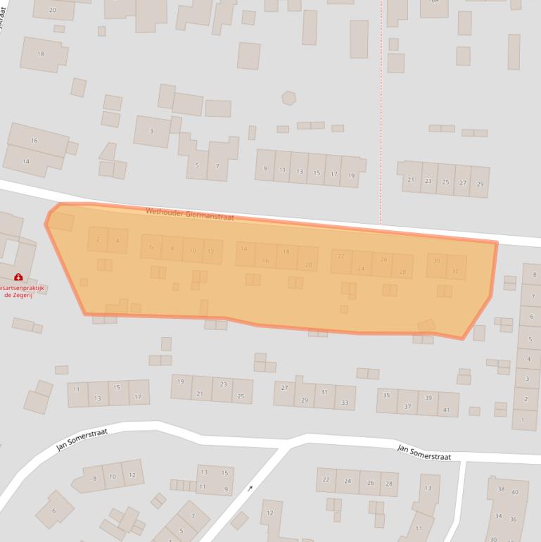 Kaart van postcodegebied 6971ZT.