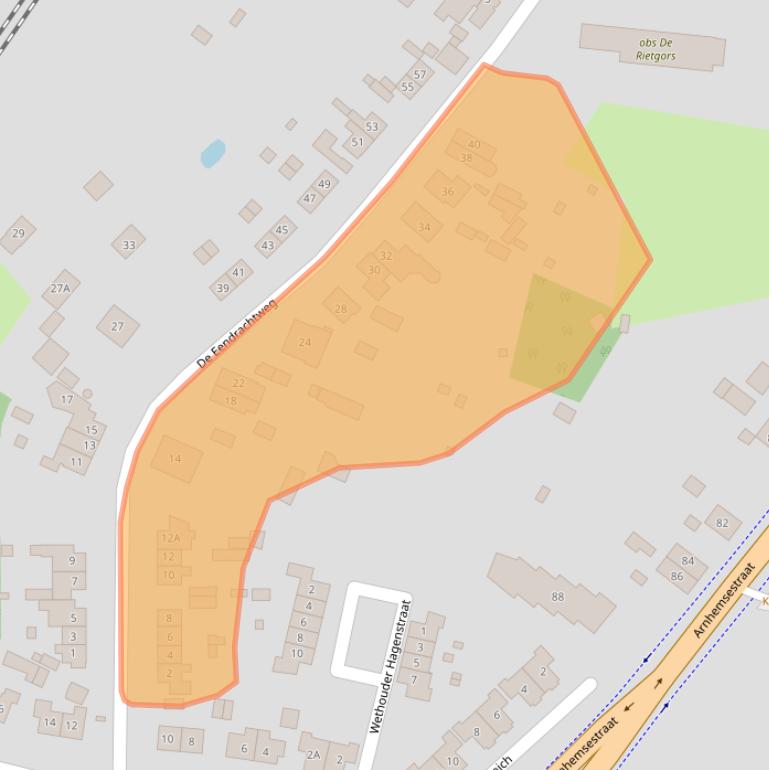 Kaart van postcodegebied 6974AR.