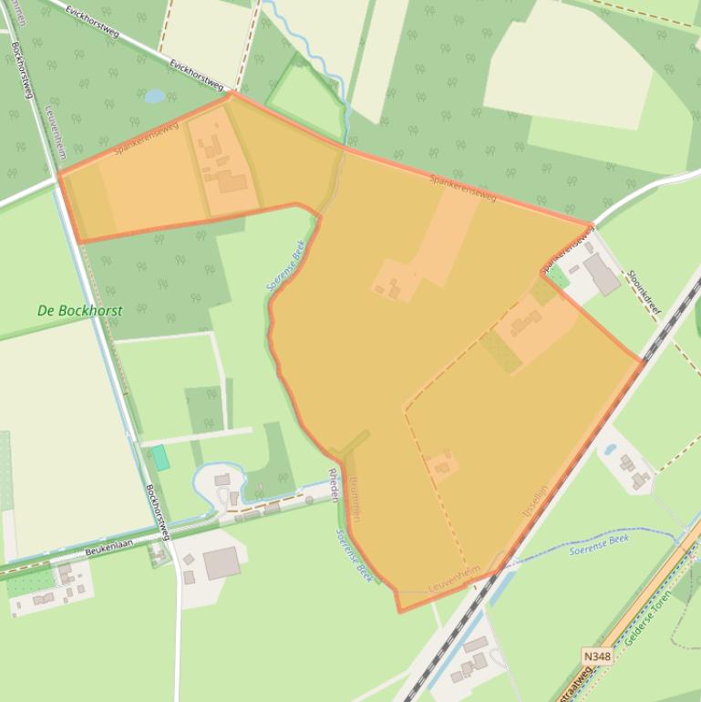 Kaart van postcodegebied 6974LB.