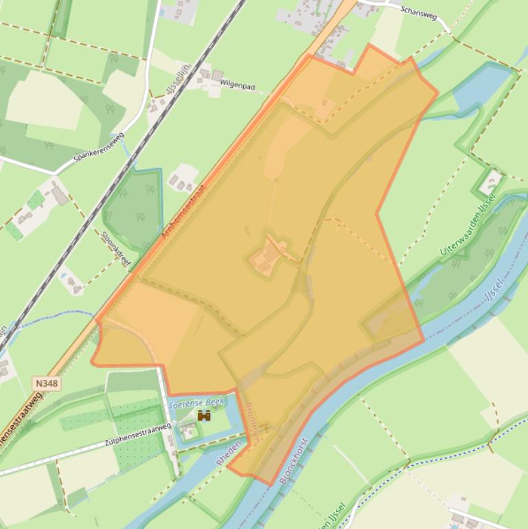 Kaart van postcodegebied 6974LD.