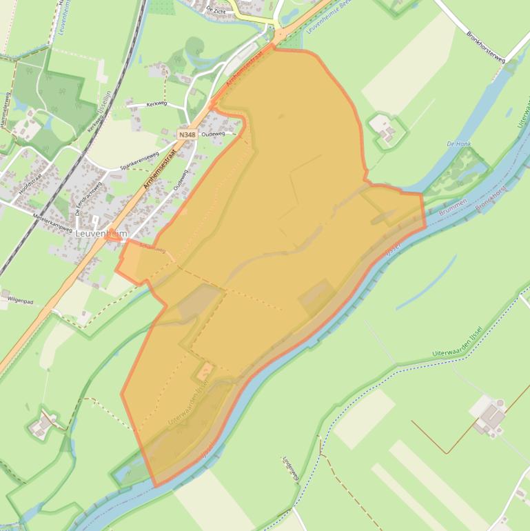 Kaart van postcodegebied 6974LE.