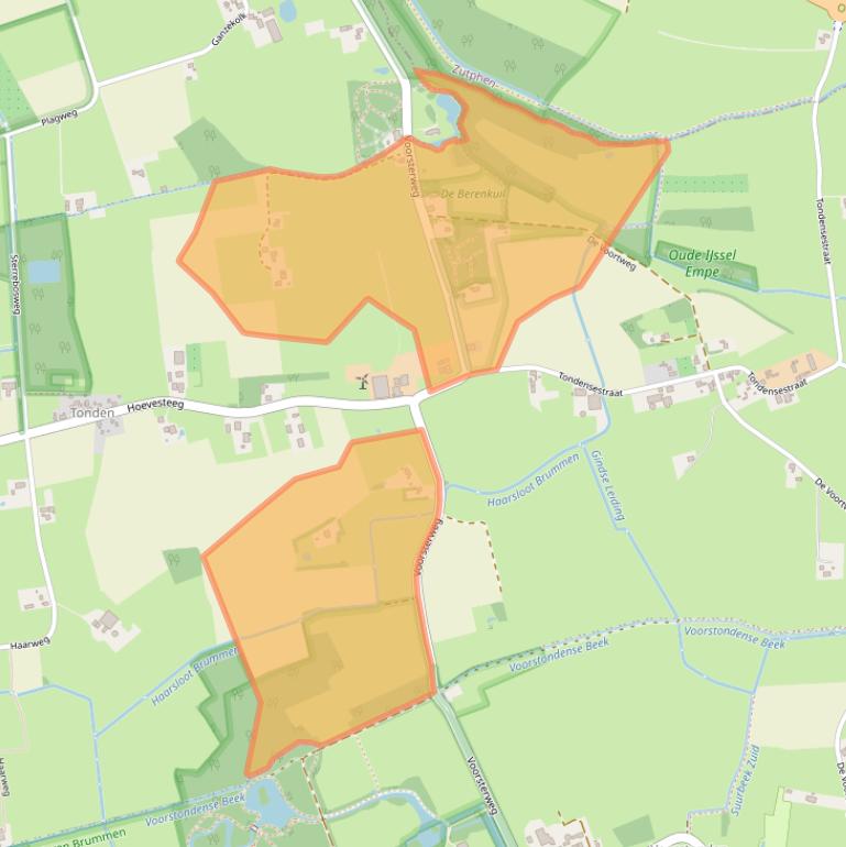 Kaart van postcodegebied 6975AD.